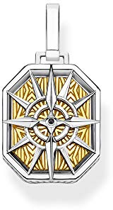THOMAS SABO Anhänger Kompass gold 925 Sterlingsilber, Geschwärzt, 750 Gelbgold Vergoldung