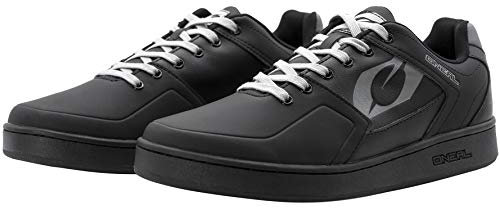 O'NEAL | Mountainbike-Schuhe | MTB Downhill Freeride | Gleichgewicht zwischen Grip & Fußrepositionierung, Waben-Sohle | Pinned Flat Pedal Shoe Edition TBS | Erwachsene | Schwarz Grau | Größe 45