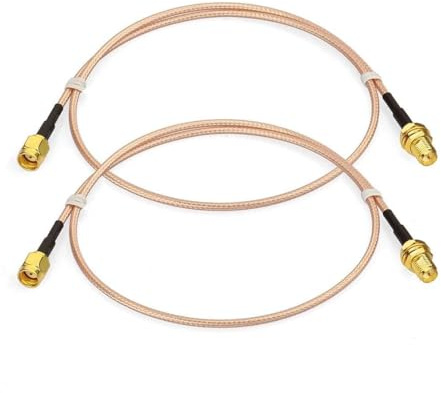 Bingfu WLAN Kabel 60 cm RP-SMA-Stecker auf Buchse RG316 2 Stück | Koaxial-Verlängerungskabel für PCIe WLAN-Karten, WLAN Adapter, WiFi Router, Gateway und externe WLAN-Antennen