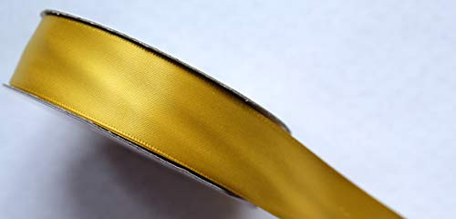 CaPiSo 25m doppelseitiges Satinband Premium-Qualität Schleifenband Satin Dekoband Geschenkband beidseitig (Gold, 40mm)