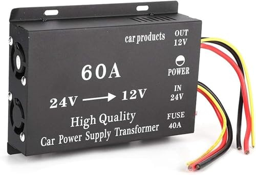 KSTE Convertidor Reductor de Voltaje de Automóvil, DC 24V a 12V Tipo de Isqueiro de Cigarros, 720w 60A Convertidor de Fuente de Alimentación para áudio Carro LED Rádio Camião Iate