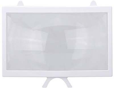 MESURE 12 Telefon Bildschirm-Vergrößerungsglas, Tragbare 12-Zoll-Handy-Bildschirmlupe for Filme, Videos, Spiele, Beweglicher HD Smart Phone Screen Amplifier (Color : White, Size : 12 inches)