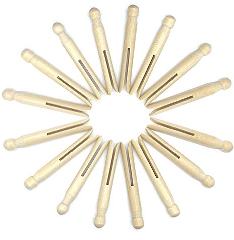 cozyou Confezione da 25 mollette tradizionali grandi in legno, 10,9 cm