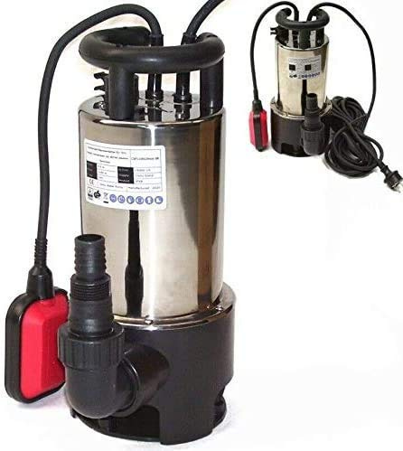 Rostfri smutsvatten dykpump trädgårdspump 1 100 W smutsvattenpump, pump inkl. 10 m kabel, Ø 35 mm främmande kropp, 15 000 l/h flöde, flytarknapp, bärhandtag, 44329
