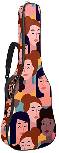 Gitarrentasche mit Reißverschluss, wasserdicht, weich, für Bassgitarre, Akustik- und klassische Folk-Gitarre, Pink
