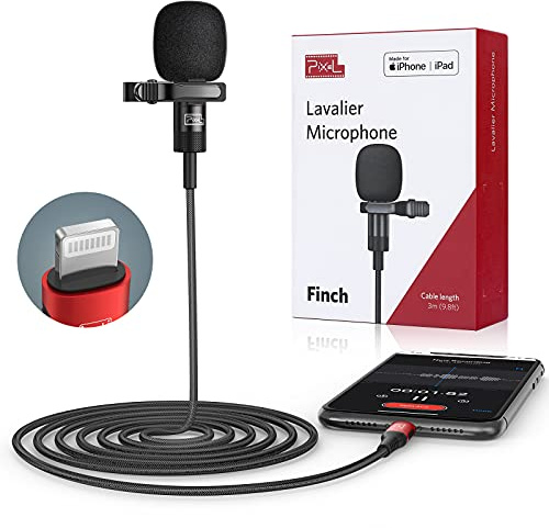 Pixel Mikrofon für iPhone, iPad (Apple-MFi-Zertifiziert) von Mic für iPhone, Live-Streaming, Vlogging, externes Mikrofon für iPhone-Videoaufnahmen, kompatibel mit Apple Lightning-Geräten (1,5 m)
