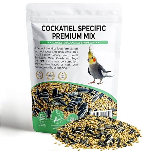 Premium Cockatiel Food Mix Cockatiel Seed Mix Natural & Healthy Gourmet Bird Seed Mix 1.6kg In Foil Fresh Resealable Pouch