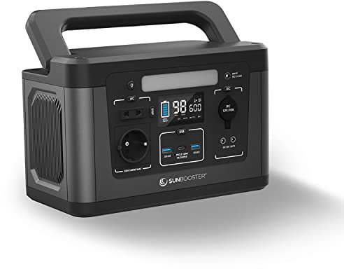 Sunbooster POWERSTATION 600 | Solar Power Bank con capacità di 560 Wh Per immagazzinare l'energia solare | Power bank portatile a energia solare ideale per esterni