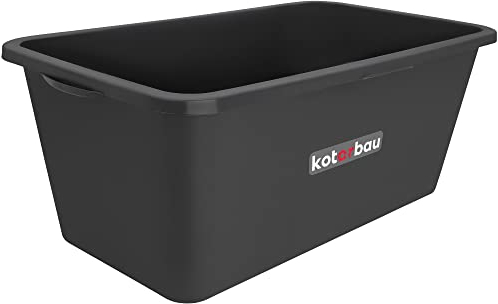 KOTARBAU® Secchio per Malta, Secchio per Malta Rettangolare, Nero, 60 l