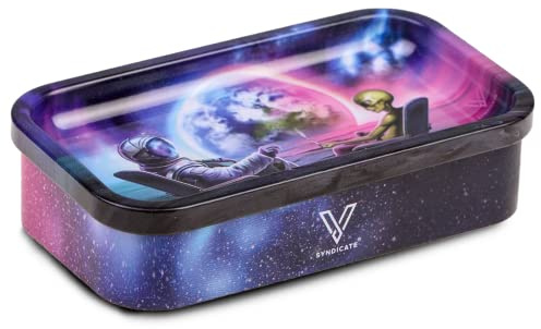 V. Syndicate Caja de metal con tapa de bandeja rodante (Syndicase 2.0 (órbita roma)