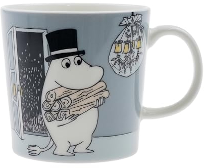 Arabia Moomin Henkelbecher Moominpapa Grau, aus Vitroporzellan, Fassungsvermögen: 300ml, Maße: 11 x 8,3 x 8,1 cm, 1066911