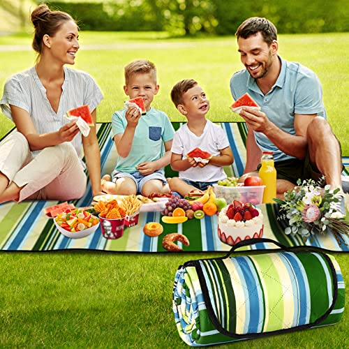 Coperta Pic Nic Impermeabile, 200 x 200 cm Stuoia Spiaggia Antisabbia, Telo Picnic Impermeabile, Telo Mare Grande Pieghevole, Stuoia Campeggio Accessori Utili per Viaggio, Esterno, Parco, Giardino