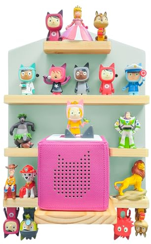 Chedin Magnetisches Wandregal lagerregal für Toniebox, Toniebox Regal mit Platz für 10 Tonie Hörfiguren, Dekorieren Sie das Kinderzimmer für Kinder zum Spielen und Sammeln Shelf (H - Grün)