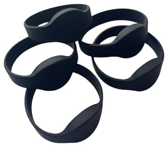 T5577 125KHZ riscrivibile, RFID impermeabile braccialetto intelligente controllo accessi (5 pezzi) (nero)