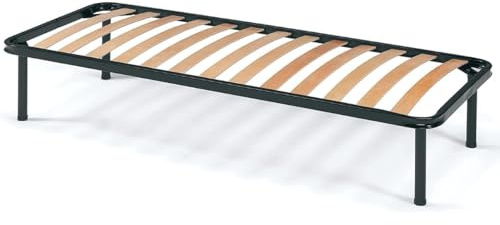 Tomaino - Orthopädischer Lattenrost für Einzelbett 80 × 190 cm mit Holzlatten, 4 abnehmbare Füße, Gestell aus Eisen, ideal für jede Matratze.