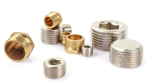 Kupfer 1/8 1/4 3/8 1/2 3/4 Außengewinde Messingrohr Sechskantkopf Endkappe Steckfitting Kupplung Stecker Adapter (Color : Female Plug, Size : 1 PCS_1/8)