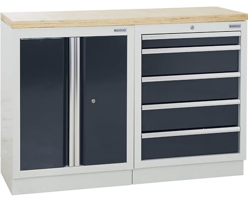 kaiserkraft | Schranksystem | 1 Schrank | 5 Schubladen | anthrazitgrau