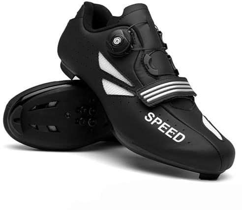 Hixingo Fahrradschuhe Herren Damen MTB Radsportschuhe Rennradschuh, Schwarz Mountainbike Schuhe Sneaker Atmungsaktive Outdoor-Radschuhe Fahrrad Schuhe, SPD-SL/SPD Kompatibles, 41 EU