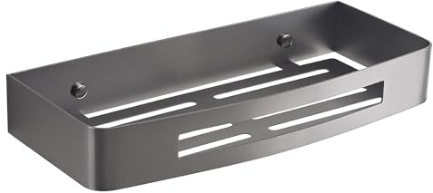 Gedy NERVA Cesta ducha, estante ducha, Acero inox AISI 304, Gun Metal, 30 x 12,8 x 4,5