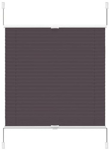 Plissee ohne Bohren Klemmfix,60x110cm（BxH,Anthrazit,verdunkelung, Sichtschutz und Sonnenschutz, Dekohome, Lichtdurchlässig Rollo für Fenster & Tür, mit verstellbaren Klemmträgern