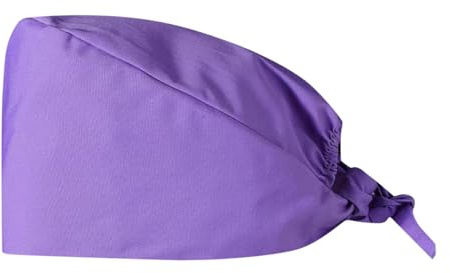 Chapeau De Protection pour Soins PersonnaliséS avec Boutons,Chapeau De Travail RéGlable Et Respirant,Chapeau Brodé Unisexe pour Soins Personnels (FR/ES, Alpha/Lettres, Taille Unique, Violet)