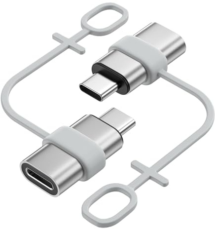 MoKo Lightning to USB C Adapter 2Pack, NOT for Lightning Earbuds/Headphones/OTG, USB-C to Lightning Adapter for iPhone Air 17 16 15 Pro Max Plus,iPad Pro/Air,Galaxy,ONLY for Charging/Data Sync,Silver