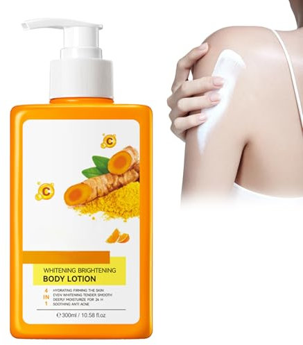 Hppsctink Latte per il corpo alla curcuma, 300ml Lozione sbiancante per il corpo alla curcuma, Migliora la secchezza e l'opacità, Pelle liscia, cream