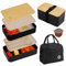 Fiambrera para adultos, caja bento de acero inoxidable, fiambrera con cubiertos y bolsa de transporte, cajas bento aptas para microondas, caja de comida para el trabajo, caja de desayuno, fiambreras