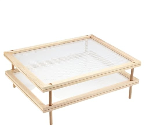 Stendino per condimenti - Stendino per pasta in legno con design impilabile | Essiccatore per alimenti in legno con rete | Strumento di disidratazione per frutta e verdura | Scaffale salvaspazio per l