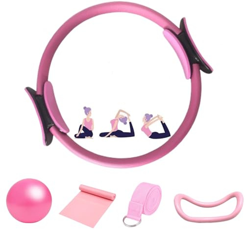 Generisch Pilates Ring Set, Pilates Essentials Kit für Frauen, Yoga Ball Widerstandsring, Pilates Ring Set, Pilates Kreis Ring für Beine Arme und Oberschenkel Gewichtsverlust