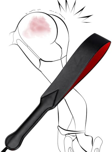 SM Paddel für Sex Spanking Bondage Zubehör Sex Spielzeug für Paare Cosplay | SM Paddel Spanking BDSM Flogger Gerte aus Leder Bondage Peitschen Set für Paare Pärchen Fetisch Cosplay (Schwarz)