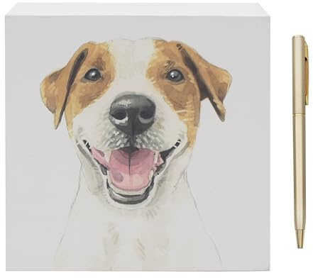 Lesser & Pavey Jack Russell Memo Block Robert James Hull for Home & Office | Stylish Notepads & Writing Pads For Daily Use | Compact Note pad & Memo Pads for Daily Notes & Reminders
