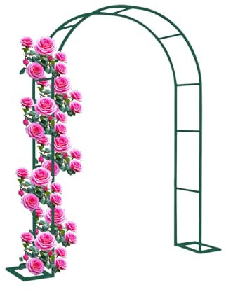 Arco De Jardín Metal Para Rosales Y Plantas Trepadoras,Exterior Arco Para Rosas,Pérgola Enrejado Con Base,Fiesta De Bodas Decoracion,Patio,Ancho120/200/280cm,Negro,Blanco,Verde(Green,140X230x40cm)