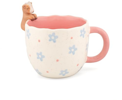 Sass & Belle Tazza da tè e caffè con capra che sbircia, regalo per lei o lui, simpatica tazza in ceramica per mamma, divertente tazza per bevande mattutine, per lavoro o casa, da collezione per gli