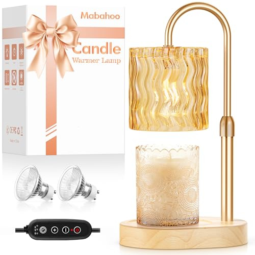 Lámpara calentadora de velas con regulador de temporizador, cumpleaños para mujeres, mamá, regalos de inauguración de la casa, nueva decoración del hogar, calentador de cera derretida de altura
