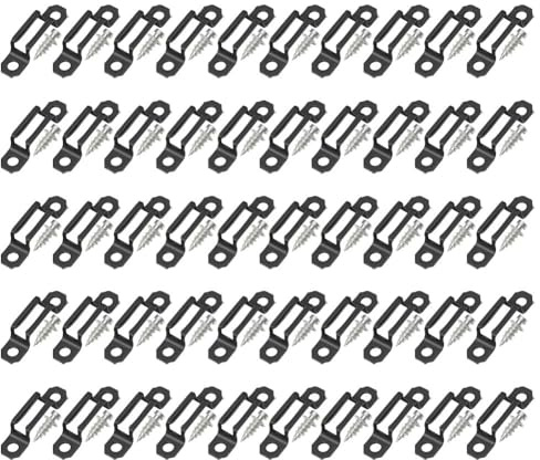 Niceminiwall 50 Set 2-in-1 Invisible Connector Screw Fastener for Cabinet Furniture Laminate, Half-Pass Sliding Buckle and All-Pass Slider, Stainless Steel Black 42x10mm(All-Pass)