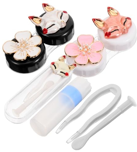 LALADEFIEE Cute Contact Lens Box Portable Small Contacts Case Decorative Lens Storage Box for Daily Use and Meticulous Organization