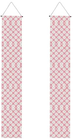 Striscioni per portico stampati con motivo crisantemo bianco, striscioni decorativi appendibili, adatti per feste, decorazione multi-scena per interni ed esterni