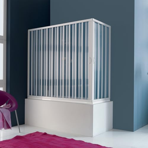 Siro - Box Doccia per Vasca ad Angolo L.160X70 cm ad Ante ripieghevoli in PVC Bianco