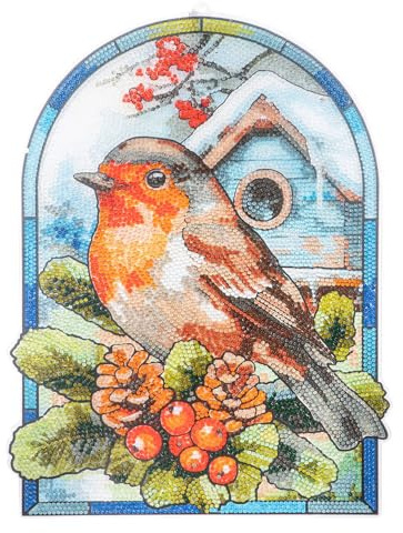 Ideen mit Herz Diamond-Painting-fönsterbild | Glaskonstutseende | dekoration och gör-det-själv | material: PET (rödhake)