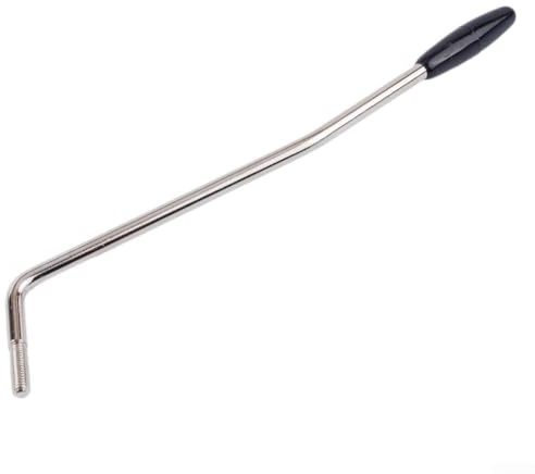 Eawfgtuw Pour barre de trémolo de 5 mm pour guitare SQ ST, filetage de 6 mm compatible avec levier de trémolo à secousse, bras de guitare électrique noir avec pointe en plastique, 22 cm (M5)