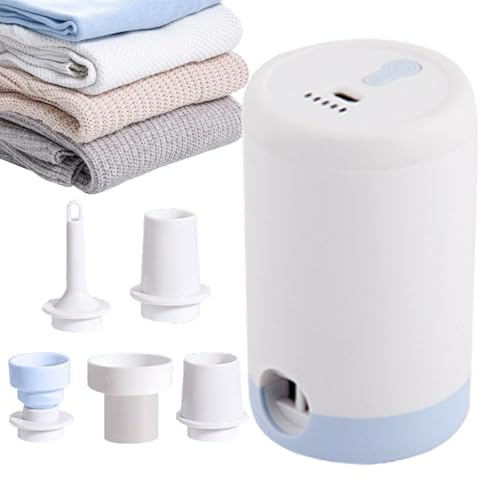 Bomba de aire al vacío para bolsas de almacenamiento, dispositivo de inflado y purga inalámbrico para exteriores, función de inflado y bomba de vacío, para casa, apartamento, residencia de estudiantes