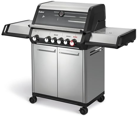 Enders® Gasgrill MONROE PRO 4 SIKR TURBO, 4-Edelstahlbrenner, Seitenkocher, Infrarot-Backburner, Sichtfenster, HEAT RANGE™, SWITCH GRID™, 800 °C TURBO ZONE™, SIMPLE CLEAN™, #8362