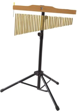 Pegciuho Wind Chime, Musical Instrument, Percussion, Single Row, Tone Bar with Stand, Adjustable, Material for Rehearsals, Family Celebrations, Music School, G, gold, 36 note