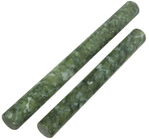 GALPADA Mattarello in Pietra Naturale 2 Pezzi da 26cm e 21cm, Bastoncini per Stendere la Pasta Antiaderenti Multifunzionali per Uso Domestico, Accessori da Cucina per Sfoglie di Ravioli