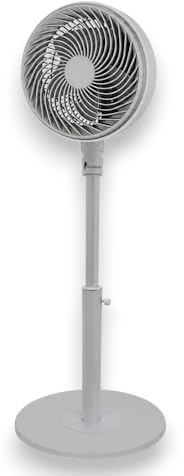 Genérico Ventilador de Pie, 60W, 5 Aspas, Oscilación 90°, 3 Velocidades, Altura Ajustable, 220-240V, para Uso Interior (Gris)