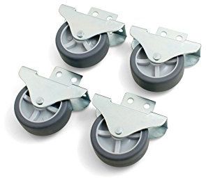Design61, set di 4 rotelle per mobili, avvitamento laterale, da 50 x 19 mm, con battistrada morbido