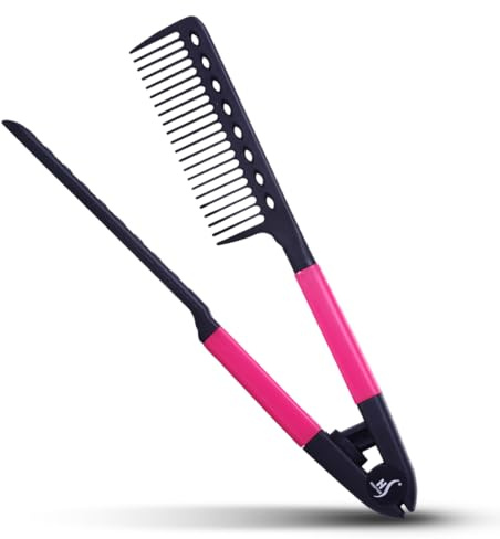 Herstyler Hair Straightening Comb - Straightener Comb for Flat Iron - Makes Styling Easy - Get Straight Hair in Minutes (Pink)