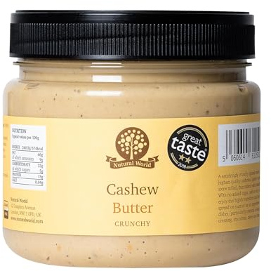 Nutural World - Crunchy Cashew Butter (1kg) Great Taste Award winner