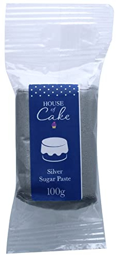 House of Cake Metallic Silver Sugar Paste 100g, zzzz-s